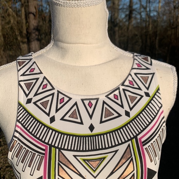 MINKPINK Techno Tribe Geometric Pattern Dress Size Medium - Picture 3 of 10